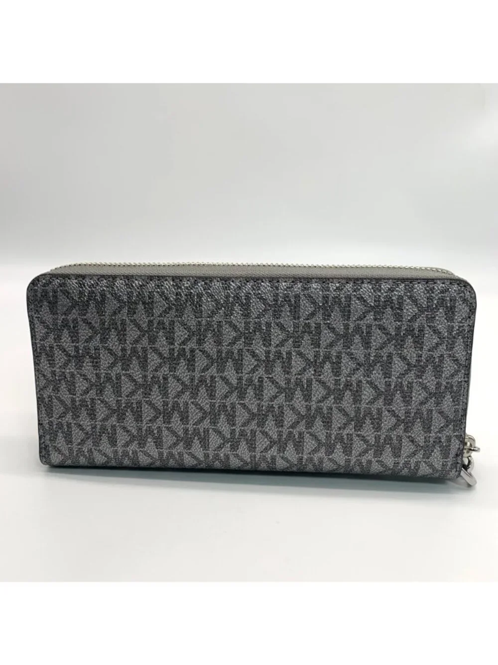 Michael Kors Dark Silver Monogram Jet Set Wristlet